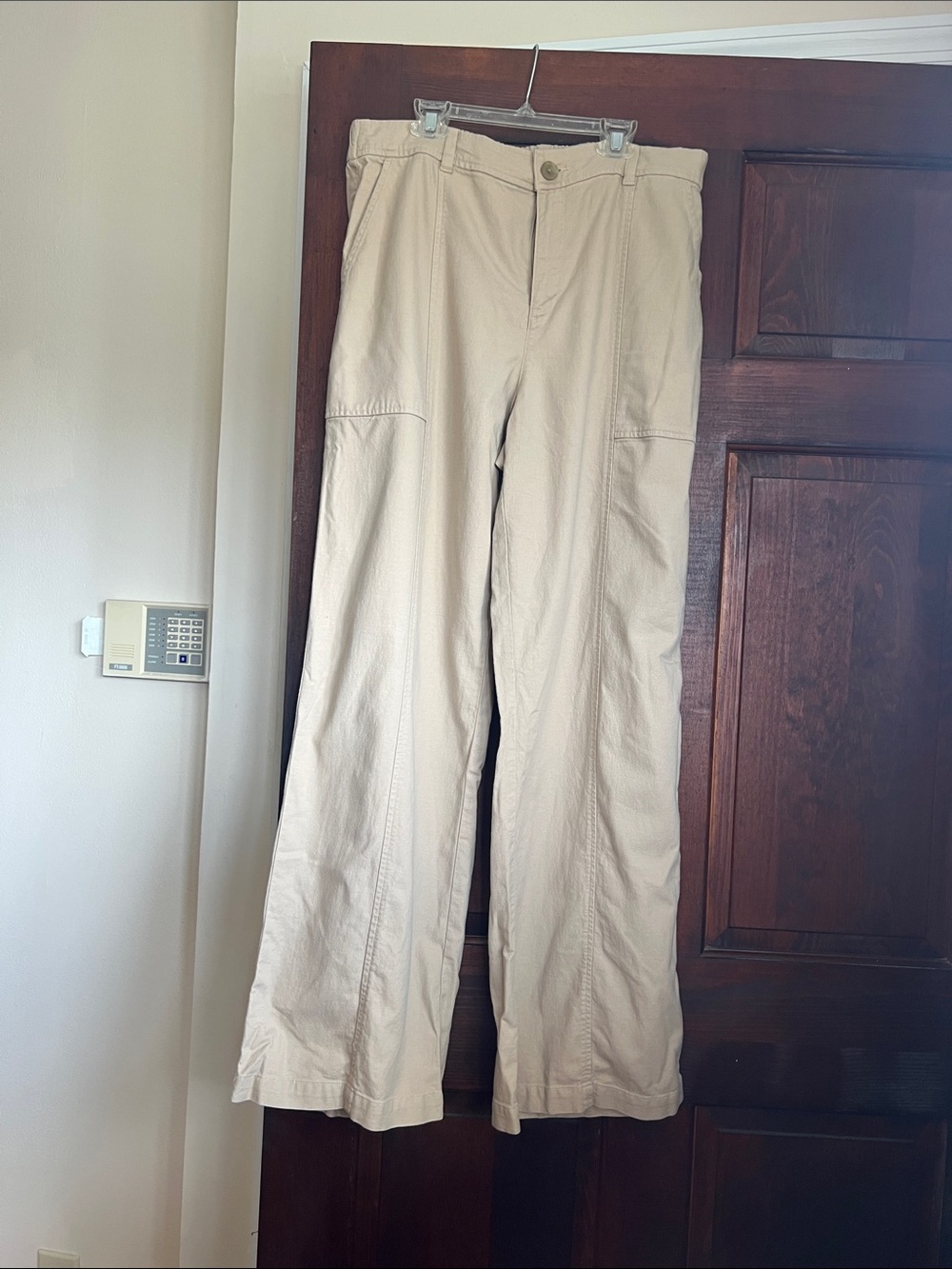 Women’s Beige Casual Straight-Leg Pants